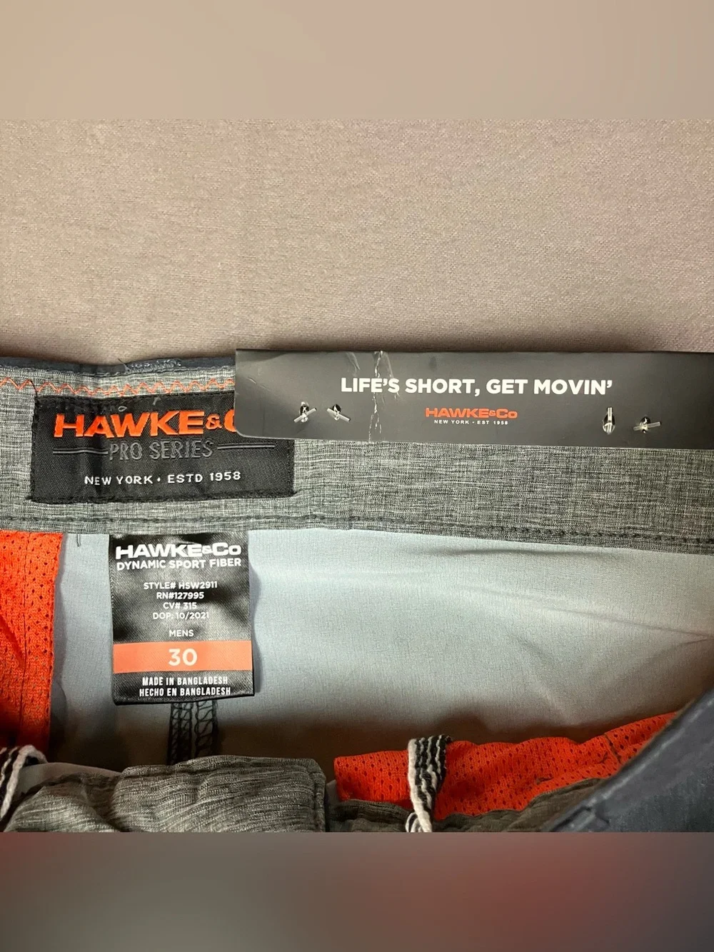 Hawke & Co. Men’s Size 30 Stretch Hybrid Performance Shorts Gray Clubs NWT!